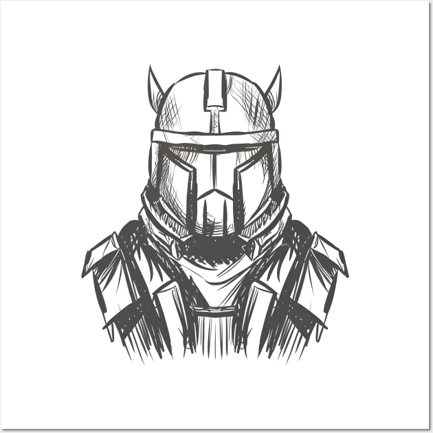 Modern Bounty Hunter Sketch Art Wall Art by SimpliPrinter